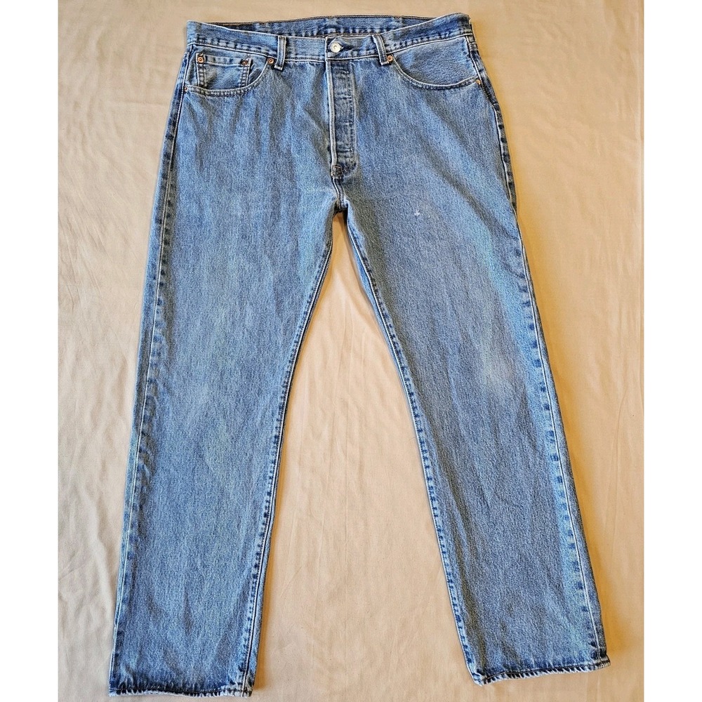 Levis Jeans Mens Tag 38x32 Blue 501 Straight Button Fly Y2K Denim (Actual 37x30)
